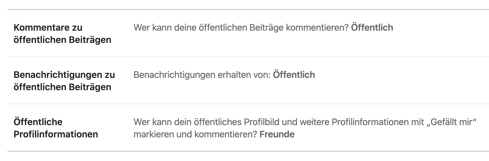 Facebook Einstellung Öffentliche Beiträge