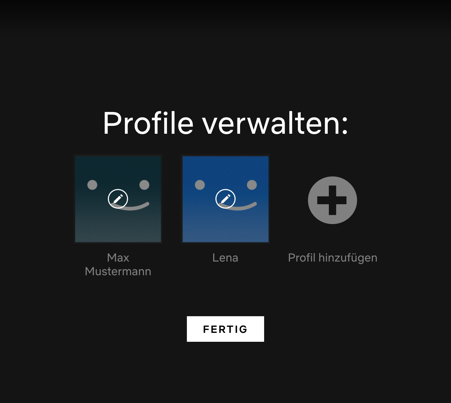 Netflix Profilverwaltung